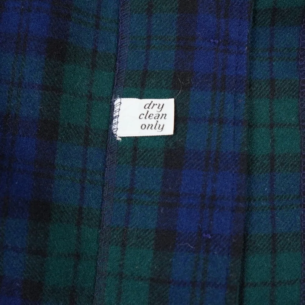 VTG Pendleton Vest Women 16 Plaid Blackwatch Wool Button Front Collar Made USA